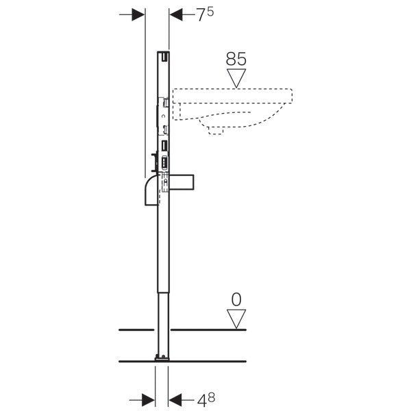 Geberit Duofix Cadru pentru lavoar, H98/82 cm