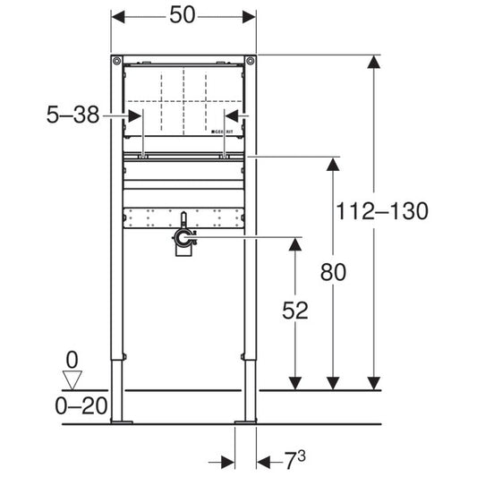 Geberit Duofix Cadru pentru fixare lavoar, pentru baterie de lavoar in perete