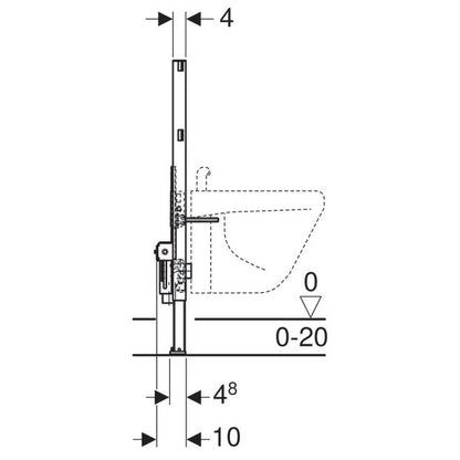 Geberit Duofix Cadru pentru bideu, H82 cm
