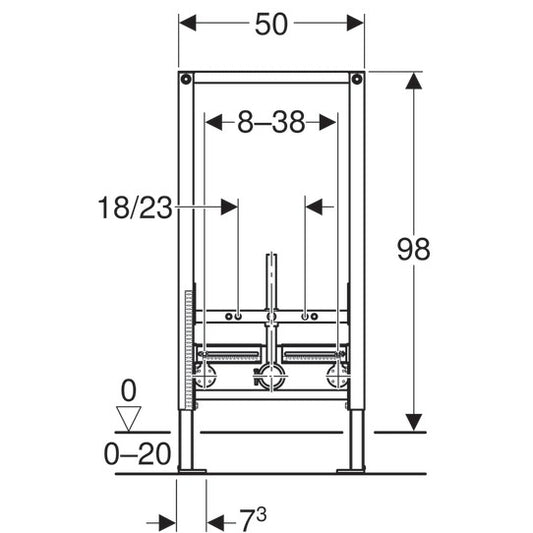 Geberit Duofix Cadru pentru bideu, H98 cm