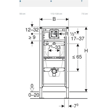 Geberit Duofix Cadru montaj universal pentru pisoar