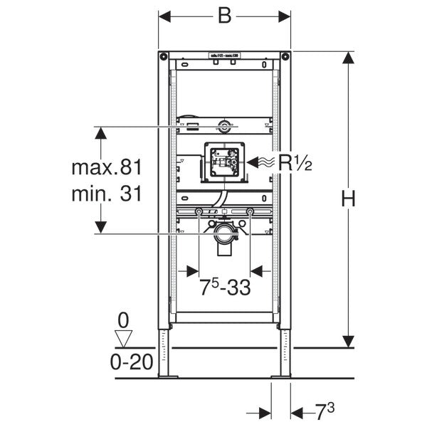 Geberit Duofix Cadru montaj universal pentru pisoar H112 cm