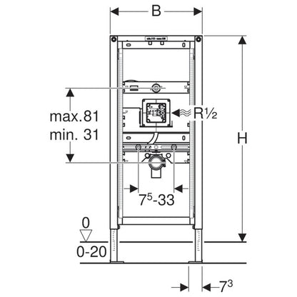 Geberit Duofix Cadru montaj universal pentru pisoar H112 cm