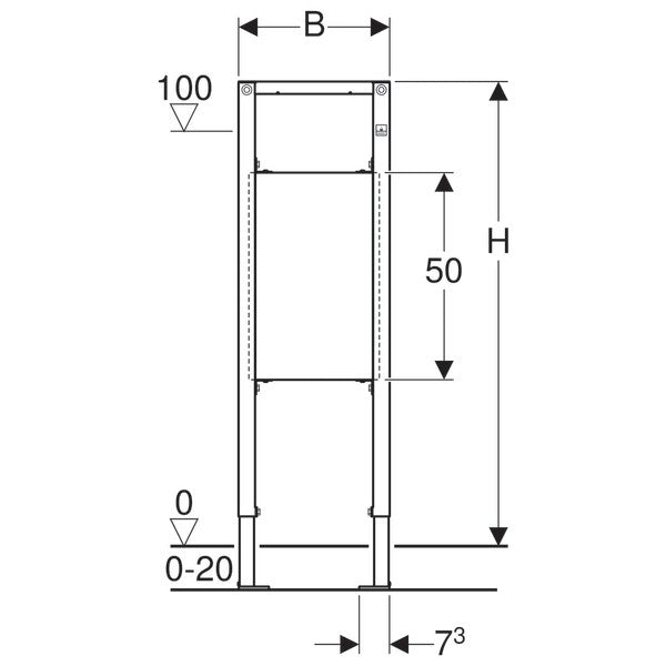 Geberit Duofix Cadru pentru manere de sprijin dizabilitati, H112 cm