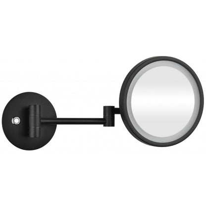 Bemeta Dark Oglinda cosmetica cu LED si touch sensor, Ø20 cm, negru