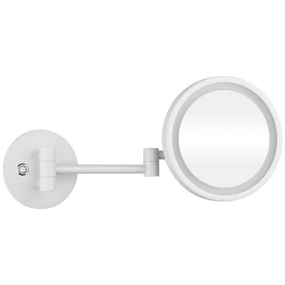 Bemeta White Oglinda cosmetica cu LED si touch sensor, Ø20 cm, alb