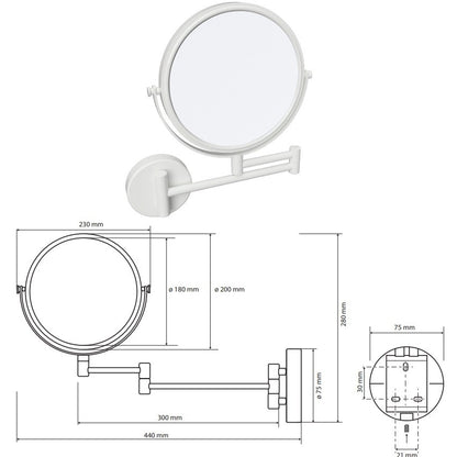 Bemeta White Oglinda cosmetica Ø19 cm, alb