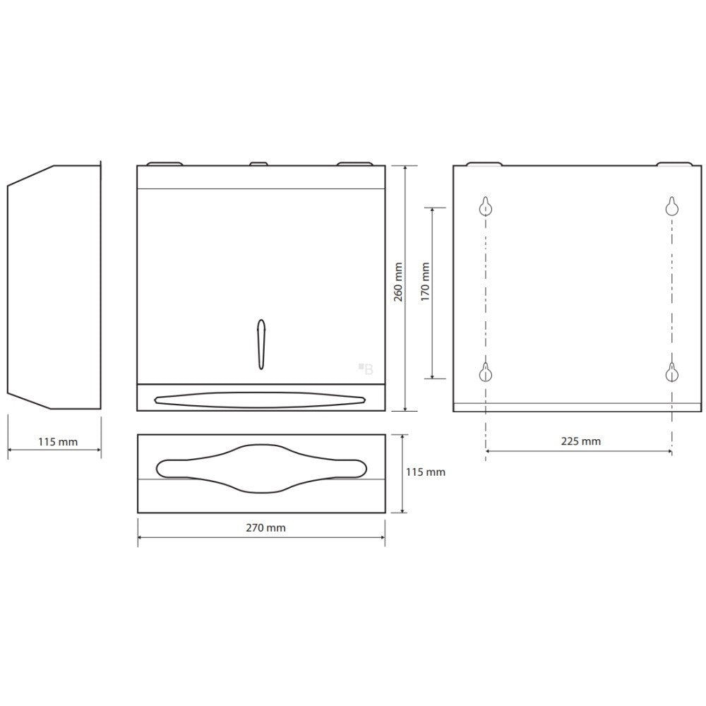 Bemeta Hotel Dispenser prosoape hartie H26 cm, negru