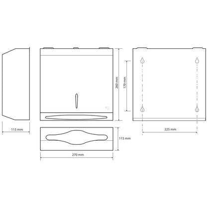 Bemeta Hotel Dispenser prosoape hartie H26 cm, negru