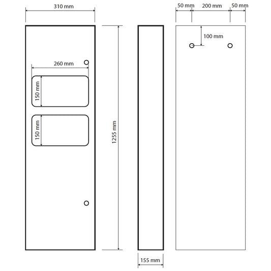 Dulap baie 31x16xH123 cm Bemeta Hotel Equipment, cu dispenser prosoape si cos gunoi, inox lucios