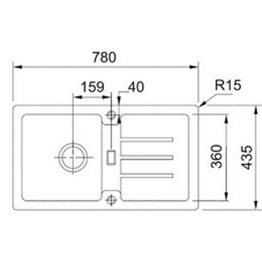 Franke Strata STG 614-78 Chiuveta bucatarie granit 78x44 cm, bej (avena)