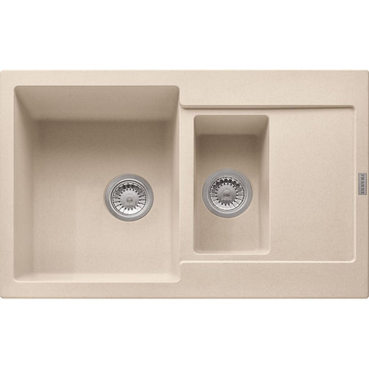 Franke Maris MRG 651-78 Set chiuveta bucatarie granit 78x50 cm cu baterie monocomanda Novara Plus, bej (avena)