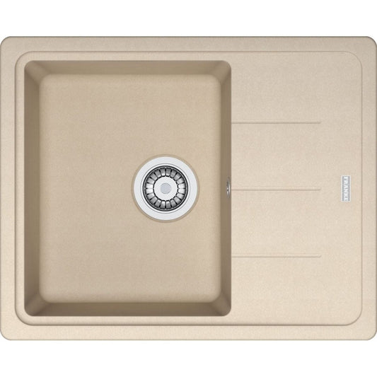 Franke Basis BFG 611-62 Set chiuveta bucatarie granit 62x50 cm cu baterie monocomanda Novara Plus, bej (avena)