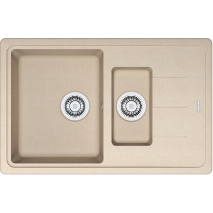Franke Basis BFG 651-78 Set chiuveta bucatarie granit 78x50 cm cu baterie monocomanda Novara Plus, bej (avena)