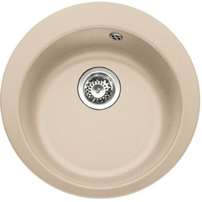 Franke Single 1 Chiuveta bucatarie tectonite Ø50 cm cu baterie monocomanda Novara Plus, bej (avena)