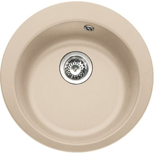 Franke Single 1 Chiuveta bucatarie tectonite Ø50 cm cu baterie monocomanda Novara Plus, bej (avena)