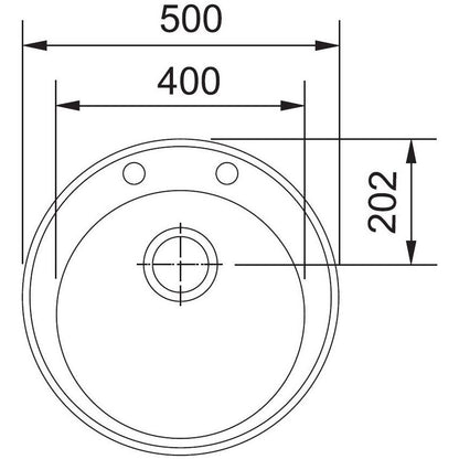 Franke Single 1 Chiuveta bucatarie tectonite Ø50 cm cu baterie monocomanda Novara Plus, bej (avena)