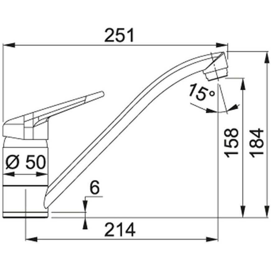 Franke Single 1 Chiuveta bucatarie tectonite Ø50 cm cu baterie monocomanda Novara Plus, bej (avena)