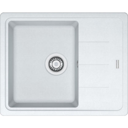 Franke Basis BFG 611-62 Set chiuveta bucatarie granit 62x50 cm cu baterie monocomanda Novara Plus, alb