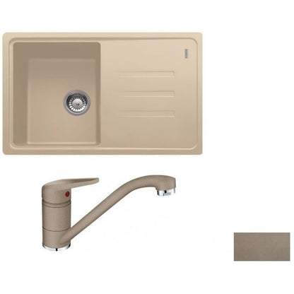 Franke Malta BSG 611-78 Set chiuveta bucatarie granit 78x50 cm si baterie monocomanda, bej inchis (oyster)