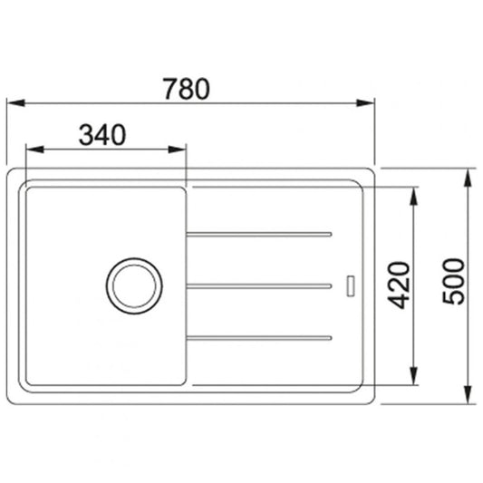 Franke Basis BFG 611-78 Chiuveta bucatarie granit 78x50 cm, negru