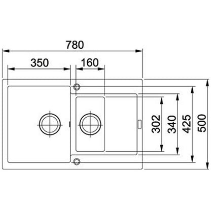 Franke Maris MRG 651-78 Chiuveta bucatarie granit 78x50 cm, negru