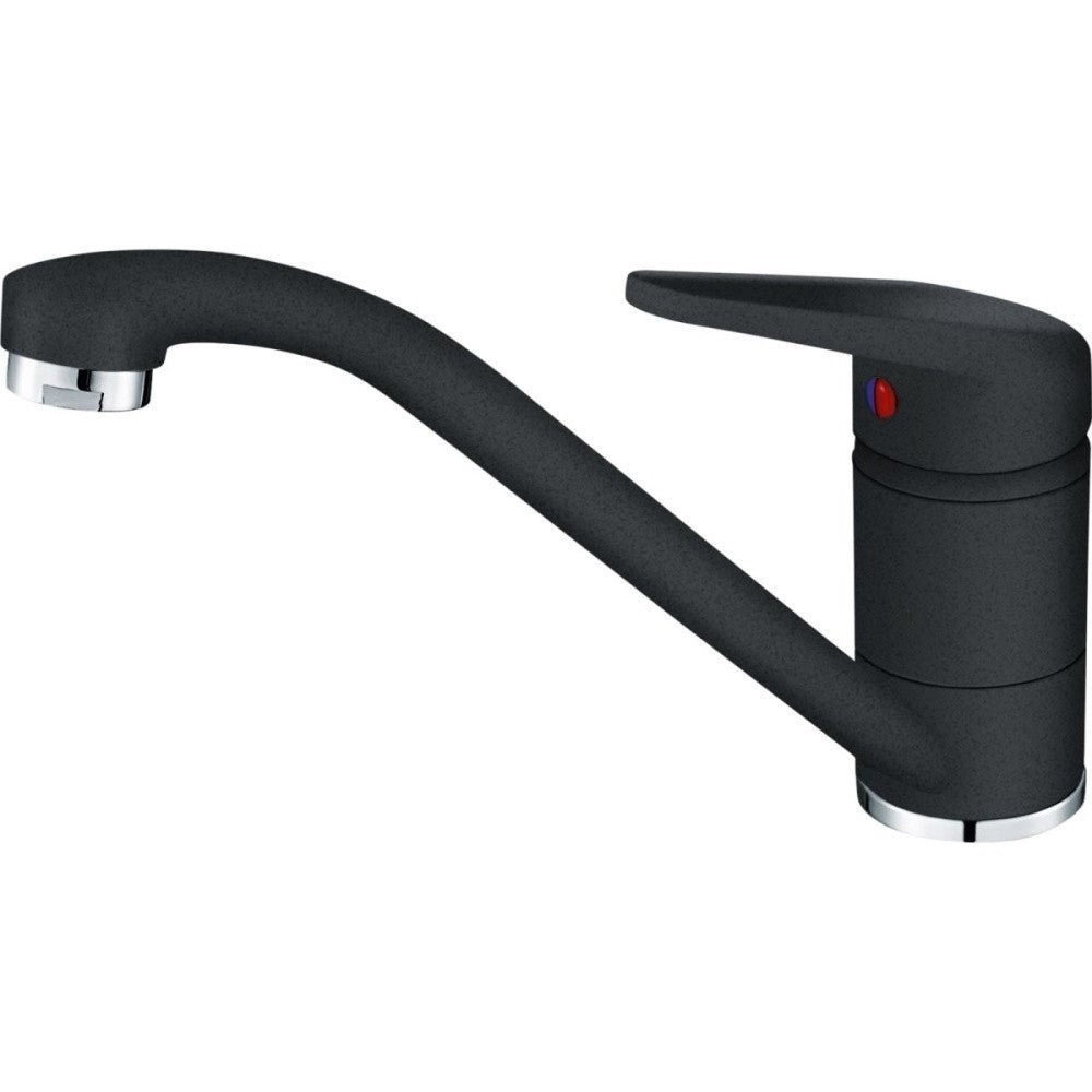 Franke Rotondo ROG 610 Set chiuveta bucatarie granit Ø51 cm cu baterie monocomanda Novara Plus, negru