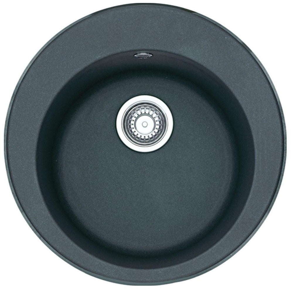 Franke Rotondo ROG 610 Set chiuveta bucatarie granit Ø51 cm cu baterie monocomanda Pola, negru