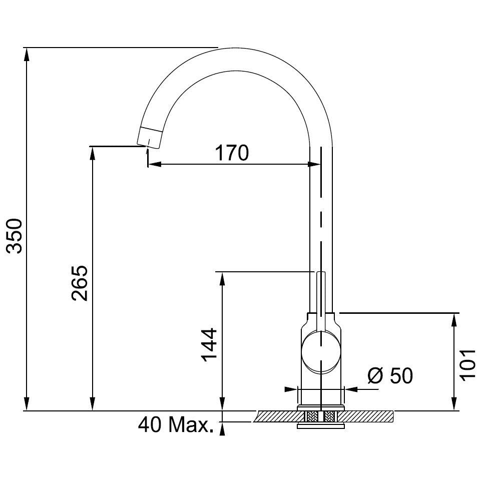 Franke Rotondo ROG 610 Set chiuveta bucatarie granit Ø51 cm cu baterie monocomanda Pola, negru