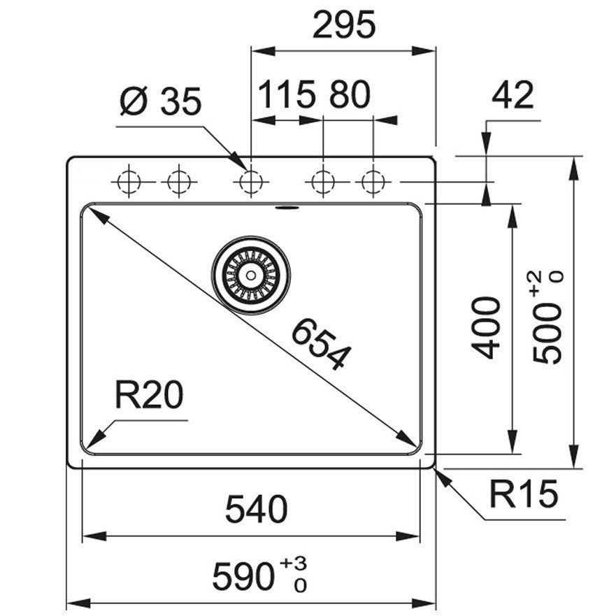 Franke Maris MRG 610-54 Chiuveta bucatarie granit 59x50 cm, alb
