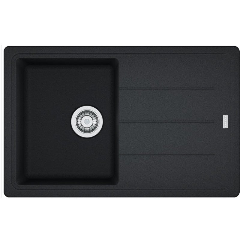 Franke Basis BFG 611-78 Set chiuveta bucatarie granit 78x50 cm cu baterie monocomanda Novara Plus, negru