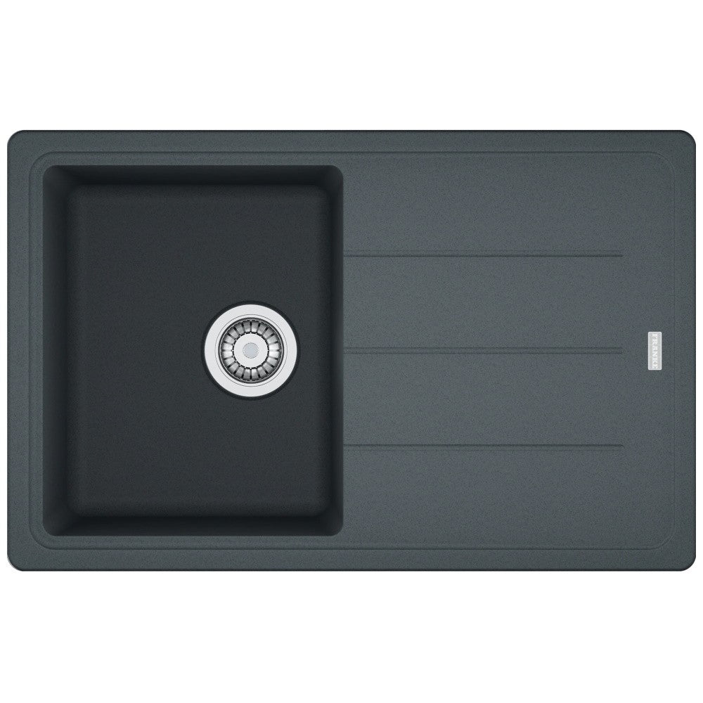 Franke Malta BSG 611-78 Set chiuveta bucatarie granit 78x50 cm cu baterie monocomanda Novara Plus, negru