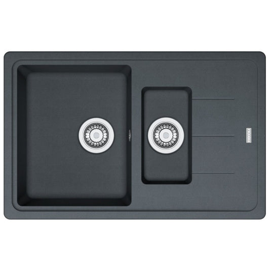 Franke Basis BFG 651-78 Set chiuveta bucatarie granit 78x50 cm cu baterie monocomanda Novara Plus, negru