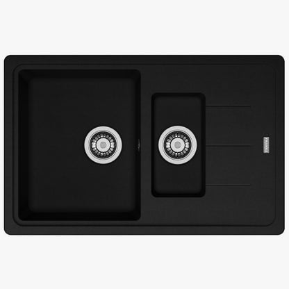 Franke Basis BFG 651-78 Set chiuveta bucatarie granit 78x50 cm cu baterie monocomanda Pola si dispenser sapun, negru