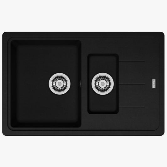 Franke Basis BFG 651-78 Set chiuveta bucatarie granit 78x50 cm cu baterie monocomanda Pola si dispenser sapun, negru
