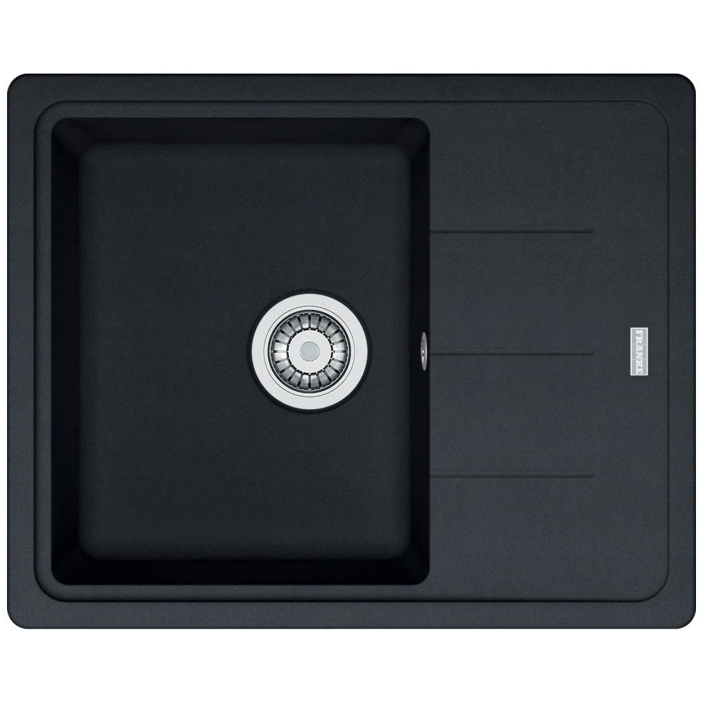 Franke Basis BFG 611-62 Set chiuveta bucatarie granit 62x50 cm cu baterie monocomanda Pola si dispenser sapun, negru
