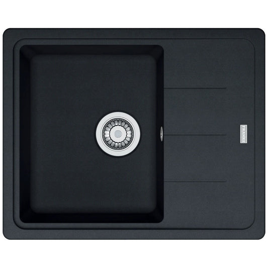 Franke Basis BFG 611-62 Set chiuveta bucatarie granit 62x50 cm cu baterie monocomanda Pola si dispenser sapun, negru