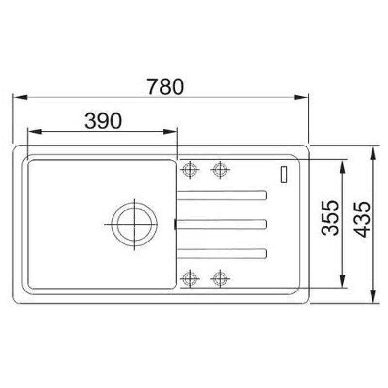 Franke Malta BSG 611-78 S Set chiuveta bucatarie granit 78x44 cm cu baterie monocomanda Novara Plus, negru