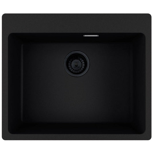 Franke Maris MRG 610-54 VN Set chiuveta bucatarie granit 50x59 cm cu baterie monocomanda Novara Plus, negru