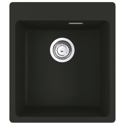 Franke Maris MRG 610-39 Set chiuveta bucatarie granit 44x50 cm cu baterie monocomanda Pola, negru