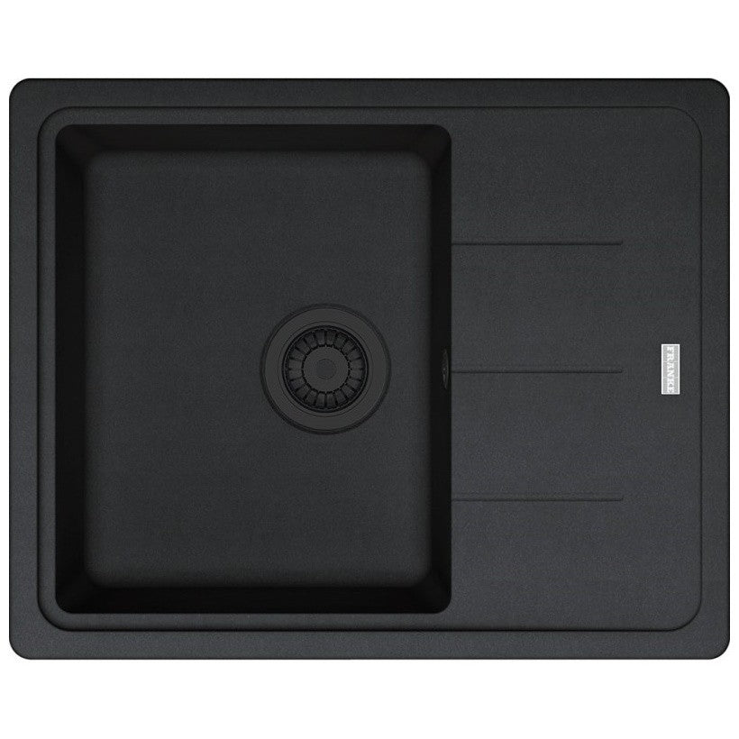 Franke Basis BFG 611-62 VN Set chiuveta bucatarie granit 62x50 cm cu baterie monocomanda Novara Plus, negru