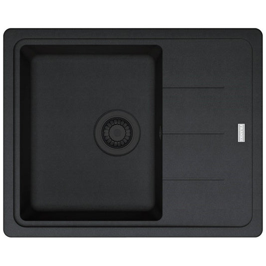 Franke Basis BFG 611-62 VN Set chiuveta bucatarie granit 62x50 cm cu baterie monocomanda Novara Plus, negru