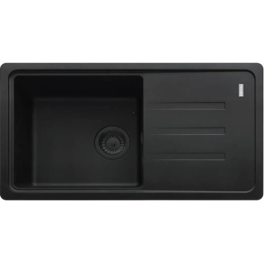 Franke Malta BSG 611-78 S VN Set chiuveta bucatarie granit 78x44 cm cu baterie monocomanda Novara Plus, negru