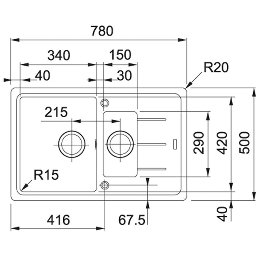 Franke Basis BFG 651-78 VN Set chiuveta bucatarie granit 78x50 cm cu baterie monocomanda Pola si dispenser sapun, negru