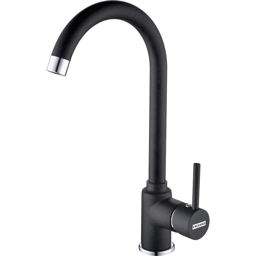 Franke Basis BFG 611-62 VN Set chiuveta bucatarie granit 62x50 cm cu baterie monocomanda Pola si dispenser sapun, negru
