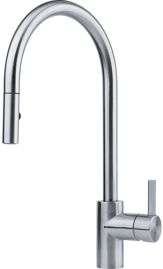 Franke Eos Neo Baterie chiuveta bucatarie monocomanda cu dus extractibil, jet dublu, crom