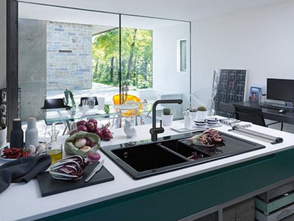 Franke Atlas Sensor Baterie chiuveta bucatarie monocomanda electronica cu dus extractibil, negru