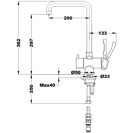 Teka OS 229 Baterie de bucatarie monocomanda cu optiune de filtrare