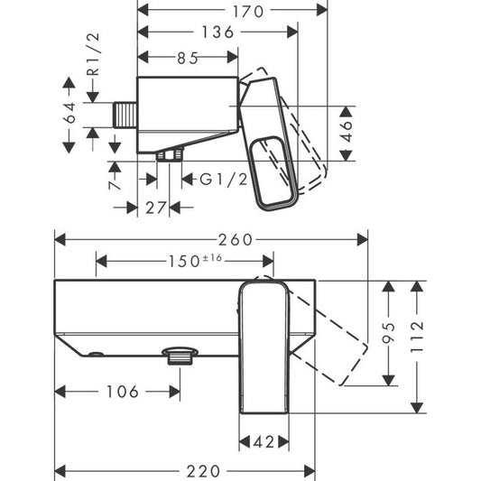 Hansgrohe Axor Urquiola Baterie dus monocomanda