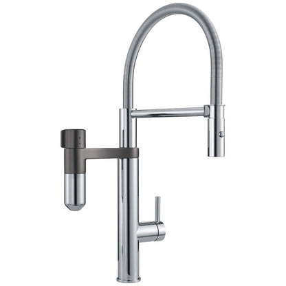 Franke Vital Baterie bucatarie monocomanda cu dus extractibil si sistem de filtrare apa, crom